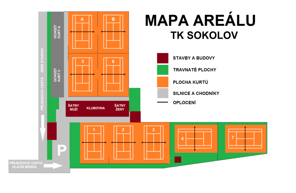 Mapa areálu TK Sokolov